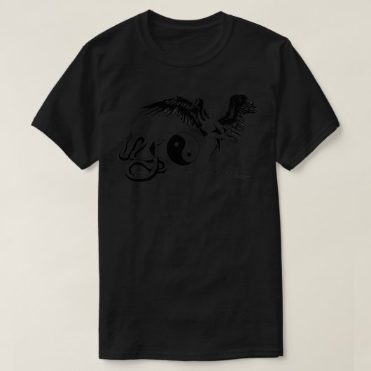 T-shirt Pose de grue blanche Tai Chi Chuan Yin Yang Chines (Design devant)