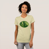 T-shirt Pose de méditation Vert Gradient doux (Devant entier)