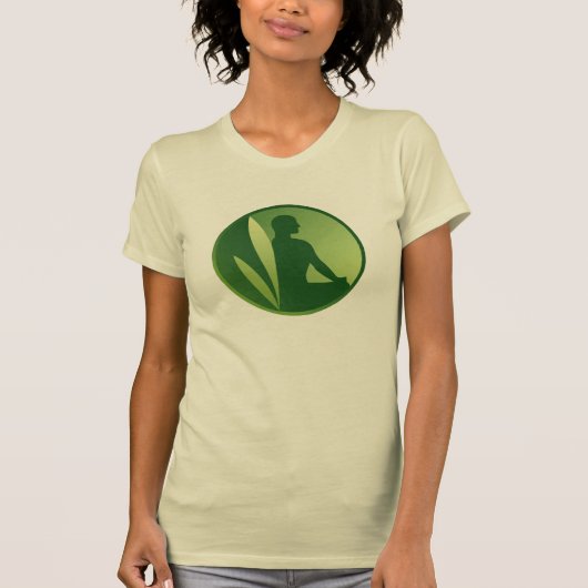 T-shirt Pose de méditation Vert Gradient doux (Devant)
