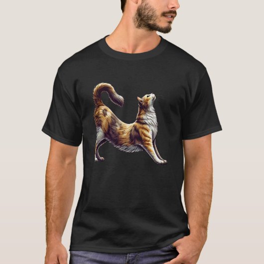 T-shirt Pose de yoga du chat (Devant)