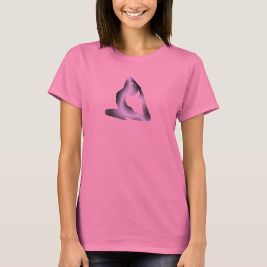 T-shirt Pose de Yoga rose (Devant)