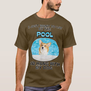 T-shirt Pose par la piscine et Hang w Corgi