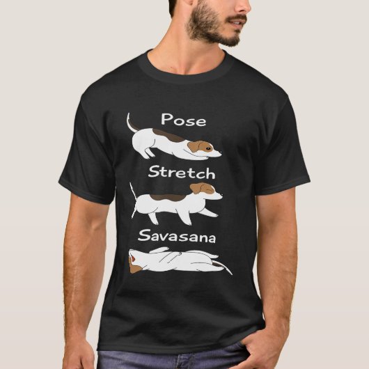 T-shirt Pose Stretch Savasana Jack Russell Terrier Chien (Devant)