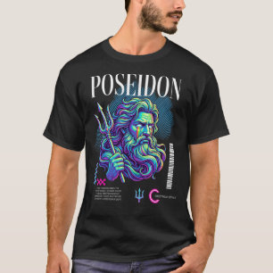T-shirt Poseidon Neon Dieu – Conception d'art de rue mythi