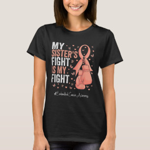 T-shirt Poser Ruban Soeur Endomètre Cancer Sensibilisation