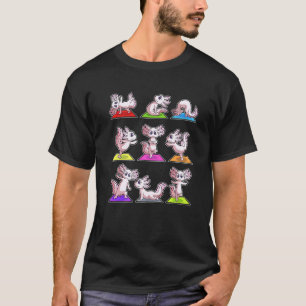 T-shirt Poses de yoga Axolotl Sport Gymnastique Battement