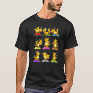 T-shirt Poses de yoga de chat paresseux Sports Gymnastique