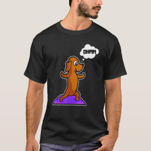 T-shirt Poses de yoga de teckel Sport Gymnastique Ohmmm Cœ