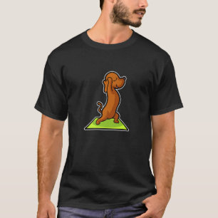 T-shirt Poses de yoga de teckel Sport Gymnastique Ohmmm Cœ