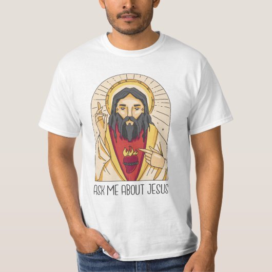 T-shirt Posez-moi des questions sur Jésus (Devant)