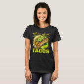 T-shirt posez-moi des questions sur le design des tacos po (Devant entier)