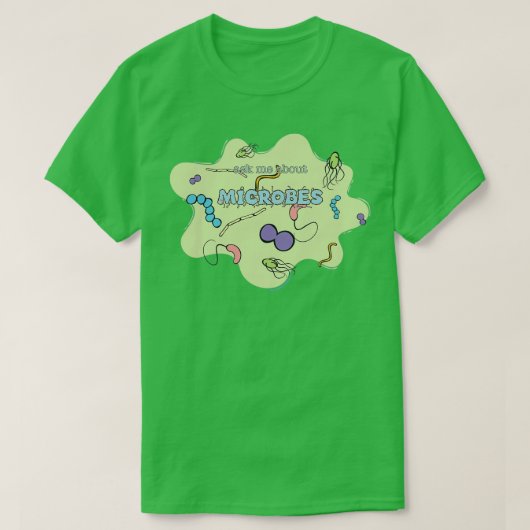T-shirt Posez-moi des questions sur les MICROBES (Design devant)