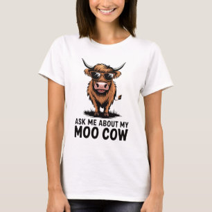 T-shirt Posez-moi des questions sur ma vache motte avec lu