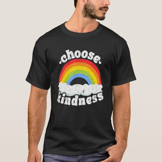 T-shirt Positif Anti-intimidation Arc-en-ciel Paix Hippie  (Devant)