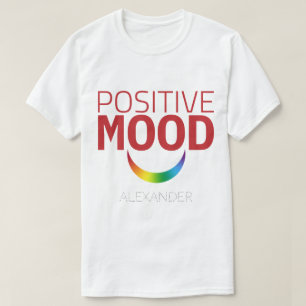 T-shirt Positif Mood Smile Red Rainbow GAY LGBT Fun Name