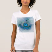T-shirt Position, Abstrait bleu turquoise fractal (Devant)