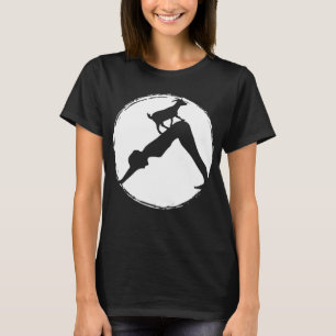 T-shirt Position du chien en bas du yoga de chèvre - étu