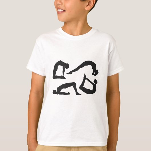 T-shirt Positions de yoga Silhouettes (Devant)