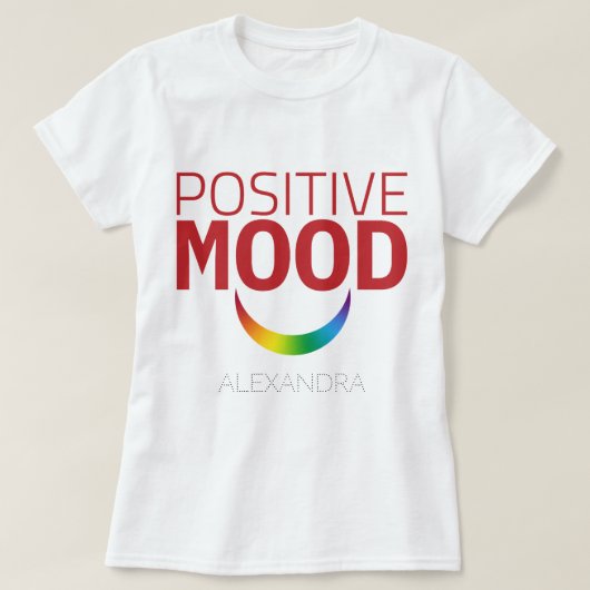 T-shirt Positive Mood Eyes Smile Red Rainbow LGBT GAY Name (Design devant)