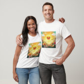 T-shirt Positive Sunshine Art – Bright Happy Sun and Flowe (Unisexe)