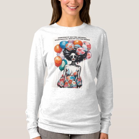 T-shirt Positivité À L'Extérieur - Drôle (Devant)