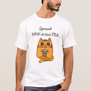 T-shirt Positivité de propagation   Kawaii Chat et tourte 