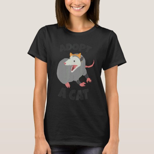 T-shirt Possum Adopter un chat (Devant)