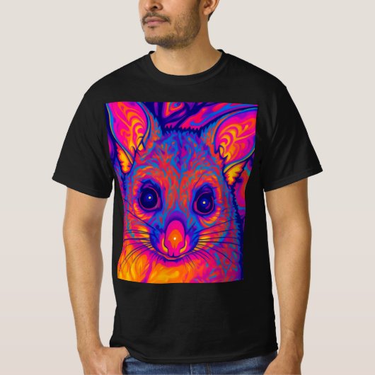 T-shirt possum australien à queue touffue psychédélique (Devant)