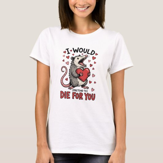 T-shirt Possum drôle de la Saint-Valentin (Devant)