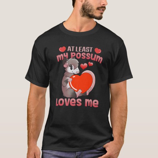 T-shirt Possum Love Red Valentine Heart Opossum Lovers Gif (Devant)