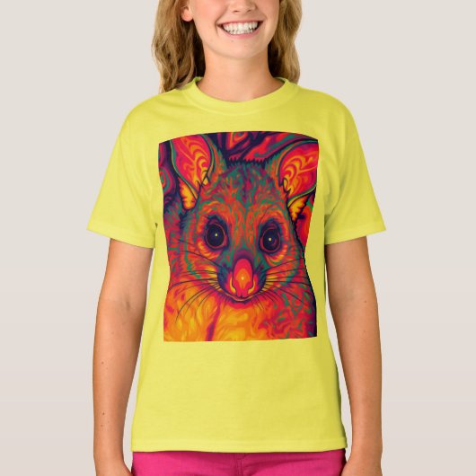 T-shirt possums australien à queue touffue psychédélique (Devant)