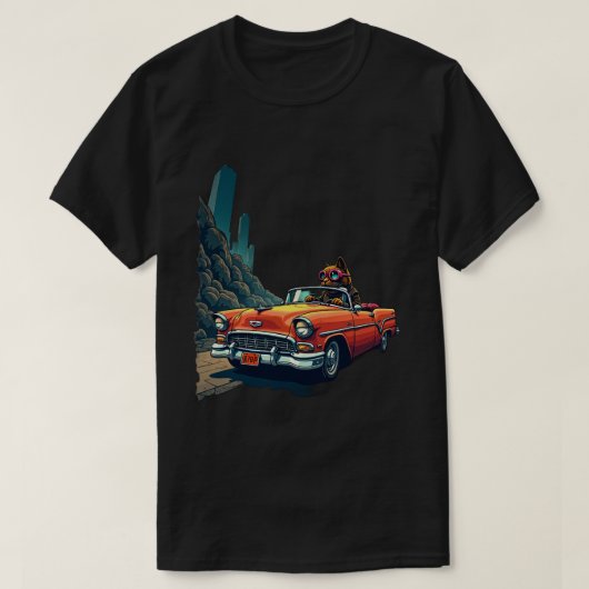 T-shirt Post Apocalyptic Cat Driver Wasteland Survival Ret (Design devant)