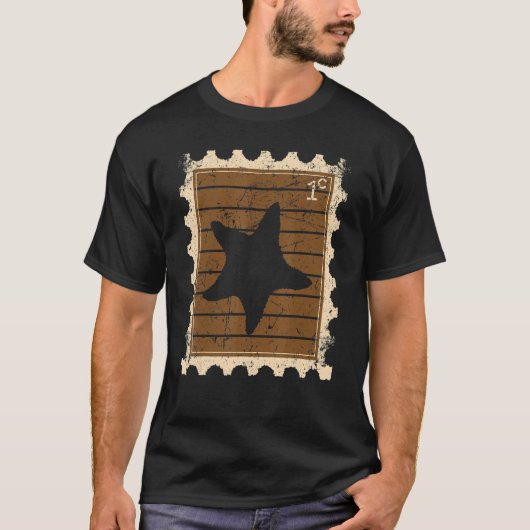 T-shirt Postage Stamp With A Starfish (Devant)