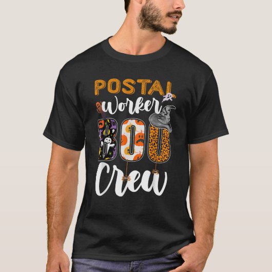 T-shirt Postal Worker Boo Crew Funny Halloween Technicien (Devant)