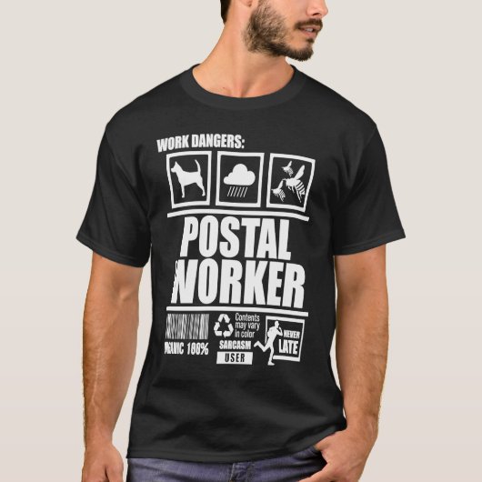 T-shirt Postal Worker Handling Postman Mailman (Devant)