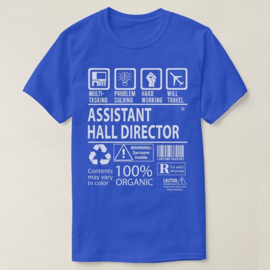 T-shirt Poste certifié du directeur de salle adjointe Mult (Design devant)