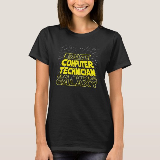 T-shirt Poste de Cool de technicien en informatique Galaxy (Devant)