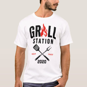 T-shirt 🔥 Poste de grill créatif Restaurant de restaurati