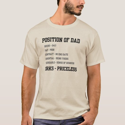 T-shirt : Poste de Papa Description de Fonction Drôle (Devant)