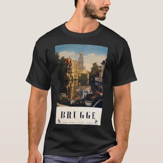 T-shirt Poster Brugge Retro (Devant)