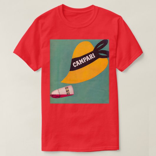 T-shirt Poster casquette Et Bouteille Campari (Design devant)