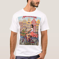 Poster d'Amsterdam : Pin-Up Girl Cycling.