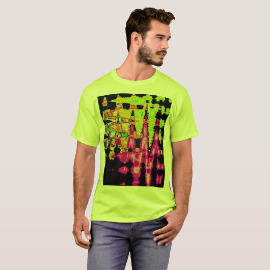T-shirt Poster d'art Abstrait Neon Glitch Imprimer (Devant entier)