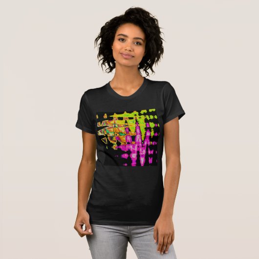 T-shirt Poster d'art Abstrait Neon Glitch Imprimer (Devant entier)