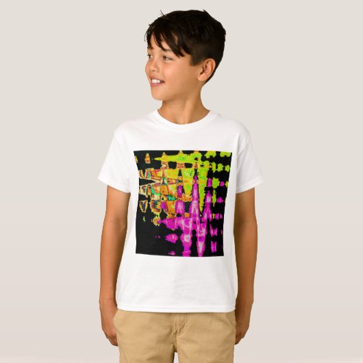T-shirt Poster d'art Abstrait Neon Glitch Imprimer (Devant entier)