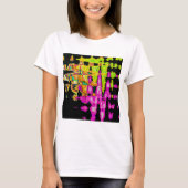 T-shirt Poster d'art Abstrait Neon Glitch Imprimer (Devant)