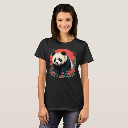 T-shirt Poster d'art japonais Panda Tee (Devant entier)