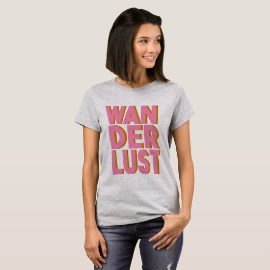 T-shirt Poster d'art mural en rose (Devant entier)