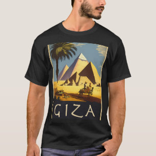T-shirt Poster d'art Vintage voyage de Gizeh Pyramides