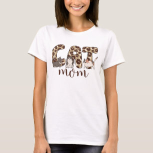 T-SHIRT POSTER DE ANIMAL DE COULEUR D'EAU CAT MOM
